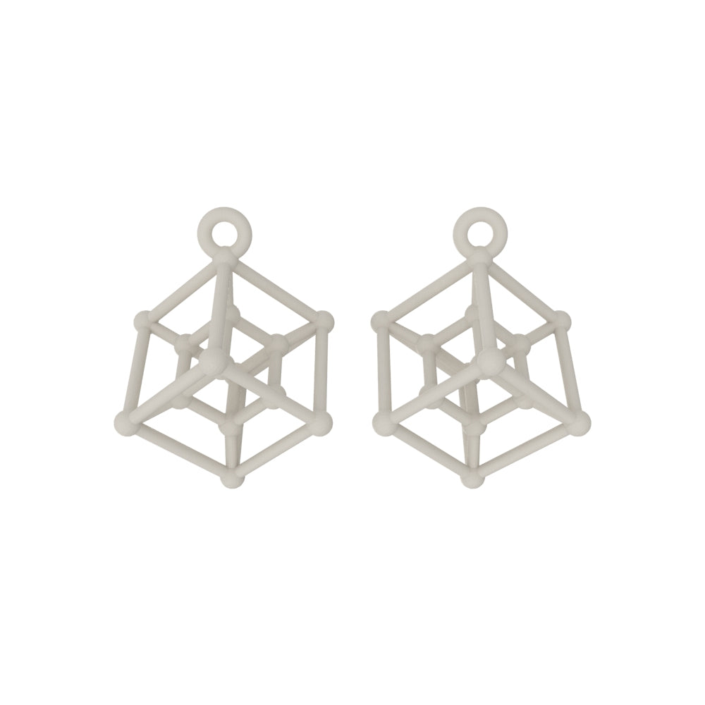Hyper Cube Earrings with Chains