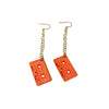Cassette Earrings with Chains